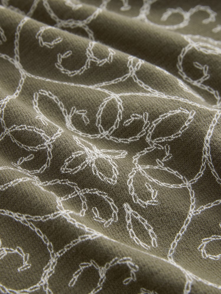Khaki Green Craft Textured Short Sleeve Polo Shirt - Image 7 of 7
