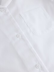 White Short Sleeve Revere Collar School Shirts 5 Pack (3-18yrs) - Image 8 of 9