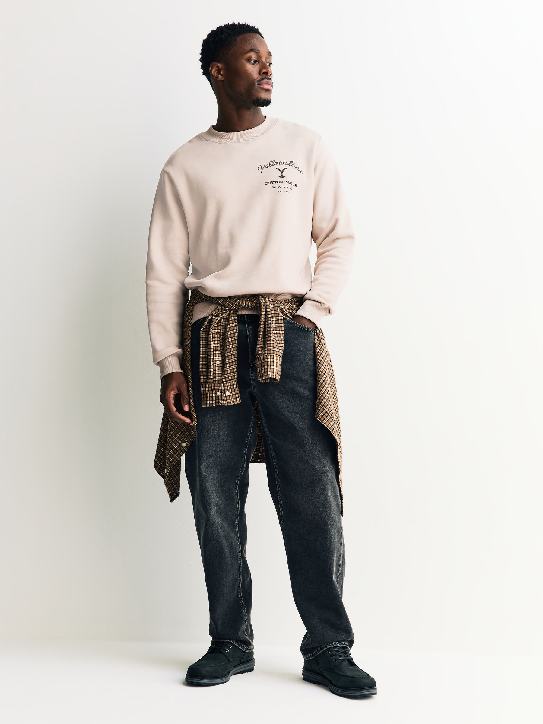Buy Stone Neutral Graphic Crew Neck Sweatshirt from Next Armenia