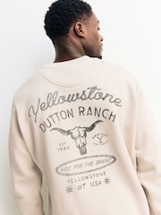 Stone Neutral Yellowstone License Graphic Crew Sweatshirt - Image 4 of 10
