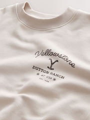 Stone Neutral Yellowstone License Graphic Crew Sweatshirt - Image 9 of 10