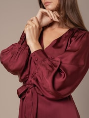 Celtic & Co Red V-Neck Tiered Maxi Dress - Image 3 of 8
