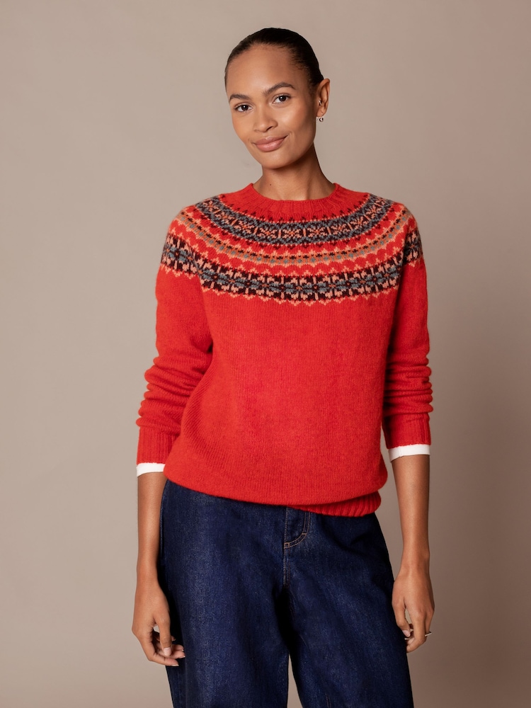 Celtic & Co. Orange Highlands Crew Neck Jumper - Image 1 of 7 Celtic & Co. Orange Highlands Crew Neck Jumper - Image 1 of 7