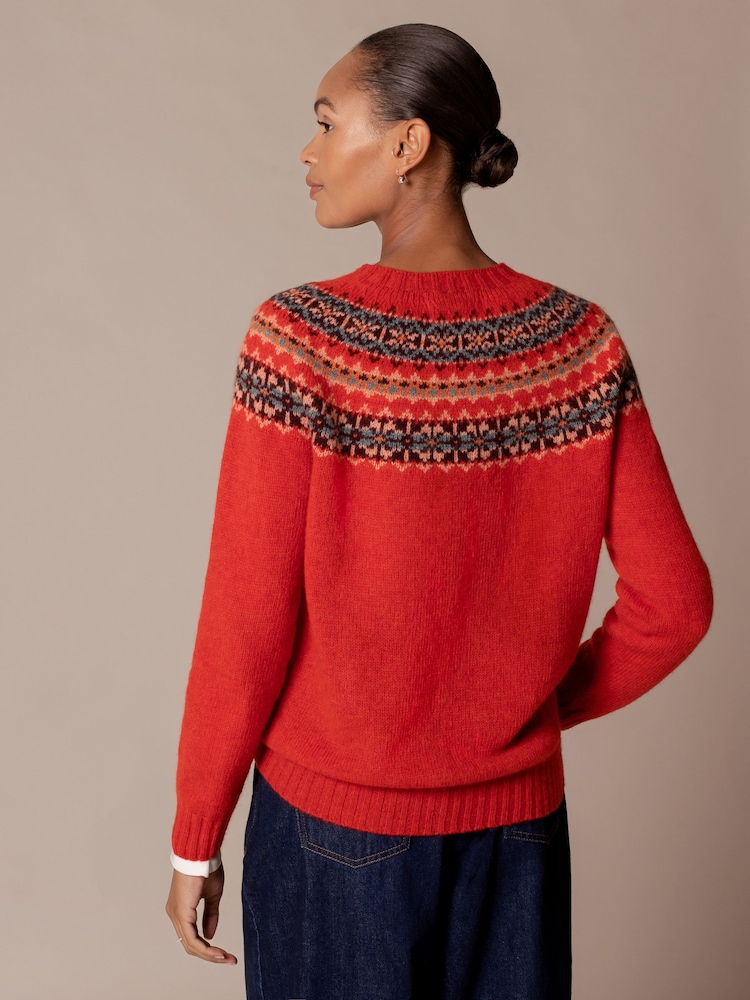 Celtic & Co. Orange Highlands Crew Neck Jumper - Image 2 of 7 Celtic & Co. Orange Highlands Crew Neck Jumper - Image 2 of 7