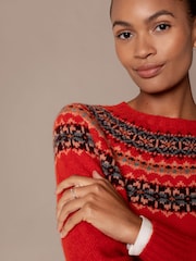 Celtic & Co. Orange Highlands Crew Neck Jumper - Image 3 of 7
