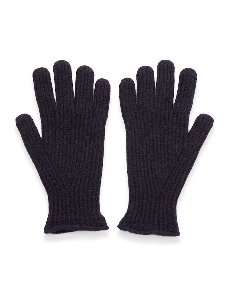 Celtic & Co Blue Men'S Lambswool Ribbed Gloves - Image 1 of 4 Celtic & Co Blue Men'S Lambswool Ribbed Gloves - Image 1 of 4