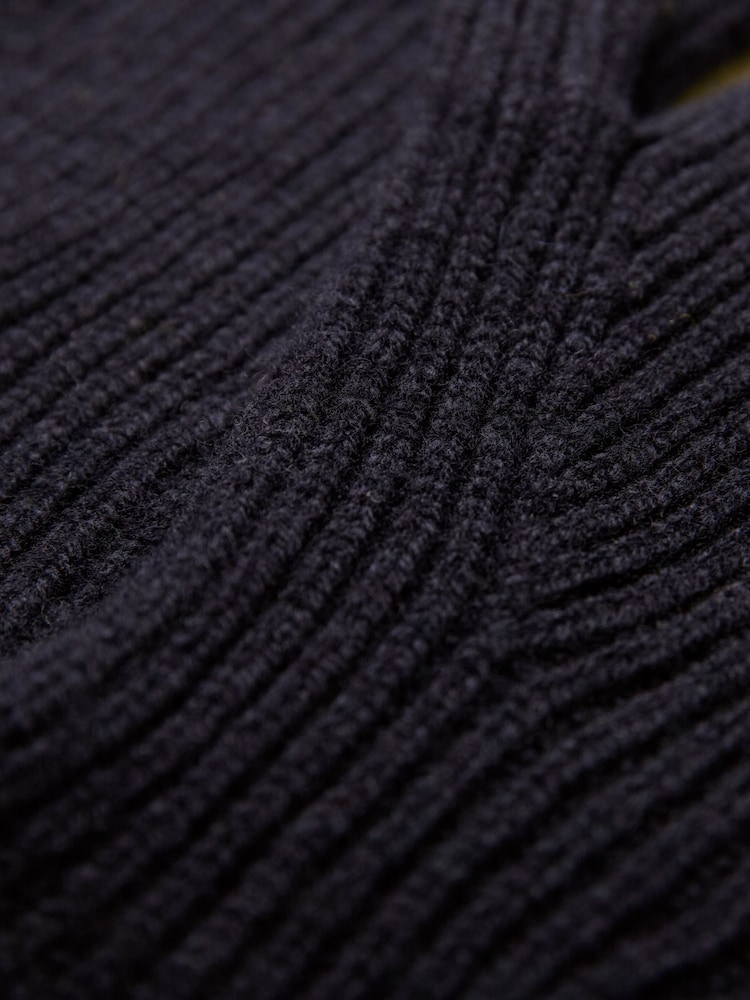 Celtic & Co Blue Men'S Lambswool Ribbed Gloves - Image 4 of 4 Celtic & Co Blue Men'S Lambswool Ribbed Gloves - Image 4 of 4