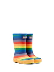 Hunter Yellow Original First Classic Rainbow Print Wellington Boots - Image 1 of 3