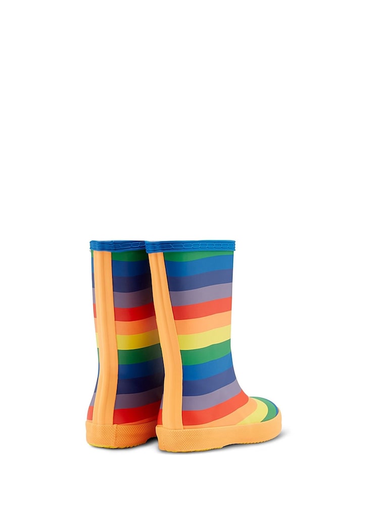 Hunter Yellow Original First Classic Rainbow Print Wellington Boots - Image 3 of 3