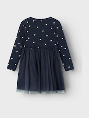 Name It Black Tulle And Jersey Dress With Gold Hearts - Image 2 of 3