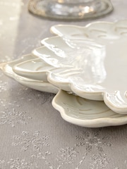 Set de 2 platos auxiliares navideños con copos de nieve - Imagen 3 de 4
