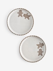Set of 2 Natural Christmas Gingerbread Side Plates - Image 4 of 4