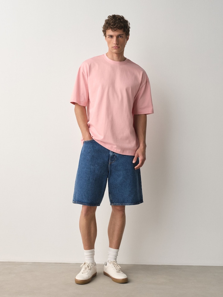 Baby Pink Relaxed Fit Heavyweight T-Shirt - Image 2 of 4 Baby Pink Relaxed Fit Heavyweight T-Shirt - Image 2 of 4