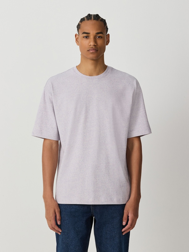 Purple Marl Relaxed Fit Heavyweight T-Shirt - Image 1 of 7