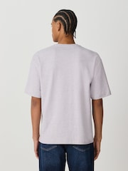 Purple Marl Relaxed Fit Heavyweight T-Shirt - Image 3 of 7
