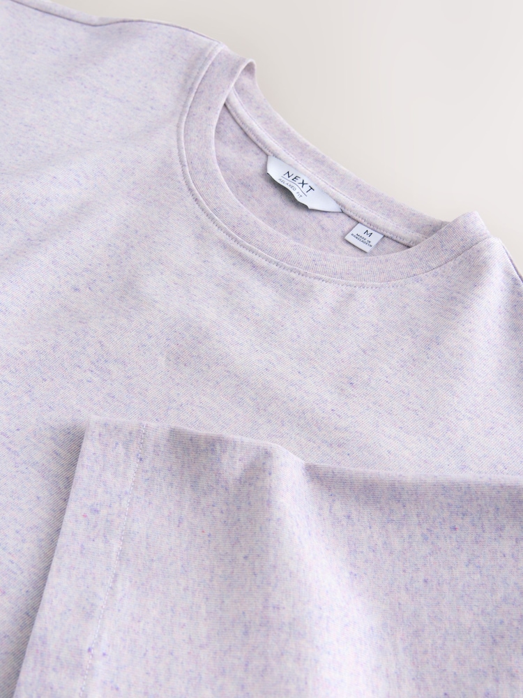 Purple Marl Relaxed Fit Heavyweight T-Shirt - Image 7 of 7