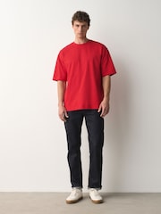 Bold Red Relaxed Fit Heavyweight T-Shirt - Image 2 of 7