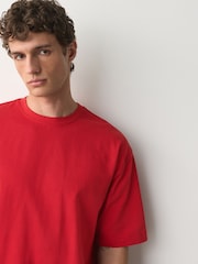 Bold Red Relaxed Fit Heavyweight T-Shirt - Image 4 of 7