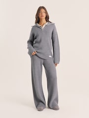4th & Reckless Grey Bethanie Zip Knit Jumper - Image 2 of 6