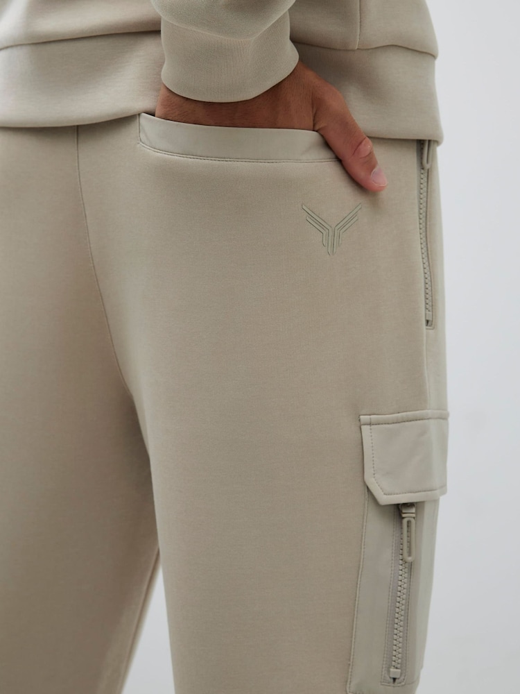 River Island Natural Slim Fit Nylon Hybrid Sweatshirt - Image 4 of 4 River Island Natural Slim Fit Nylon Hybrid Sweatshirt - Image 4 of 4