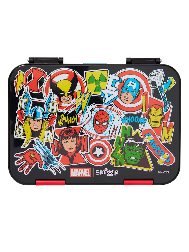 Smiggle Black Marvel Medium Bento Lunchbox - Image 1 of 3 Smiggle Black Marvel Medium Bento Lunchbox - Image 1 of 3
