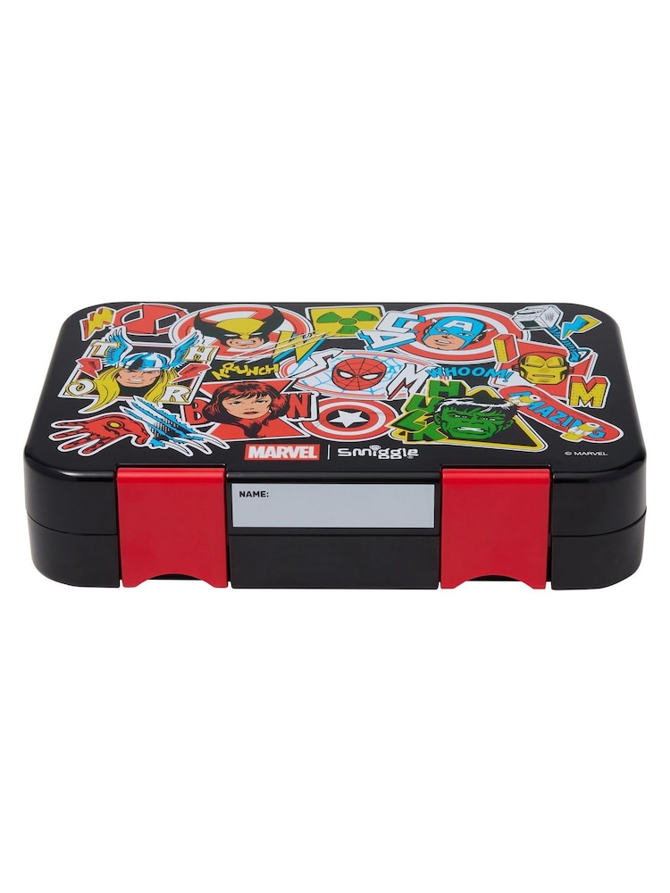 Smiggle Black Marvel Medium Bento Lunchbox - Image 2 of 3 Smiggle Black Marvel Medium Bento Lunchbox - Image 2 of 3