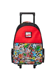 Smiggle Black Marvel Trolley Backpack with Light Up Wheels - Image 2 of 5