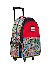 Smiggle Black Marvel Trolley Backpack with Light Up Wheels - Image 3 of 5
