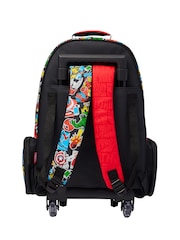 Smiggle Black Marvel Trolley Backpack with Light Up Wheels - Image 4 of 5