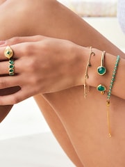 Carrie Elizabeth Gold Tone Mini Moon & Stars Charm Bracelet - Image 3 of 4