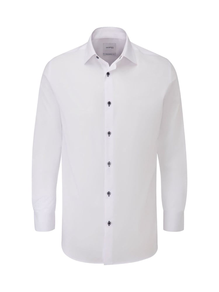 Skopes White Tailored Fit Ultimate Comfort Formal Shirt - Image 7 of 7