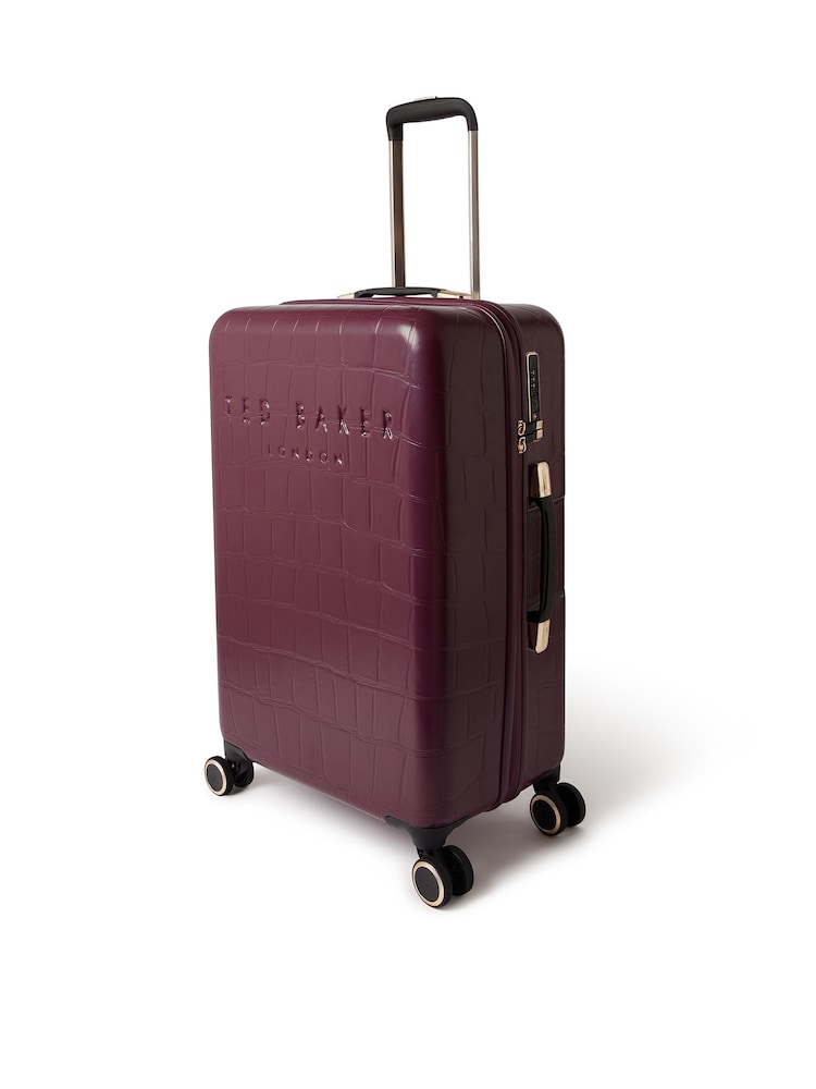 Ted Baker Red Icon Case Croc Effect Suitcase - Image 2 of 9 Ted Baker Red Icon Case Croc Effect Suitcase - Image 2 of 9