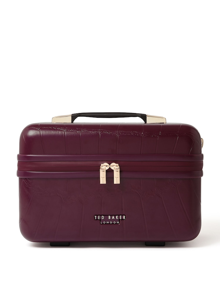 Ted Baker Red Icon Case Croc Effect Vanity Suitcase - Image 2 of 6 Ted Baker Red Icon Case Croc Effect Vanity Suitcase - Image 2 of 6