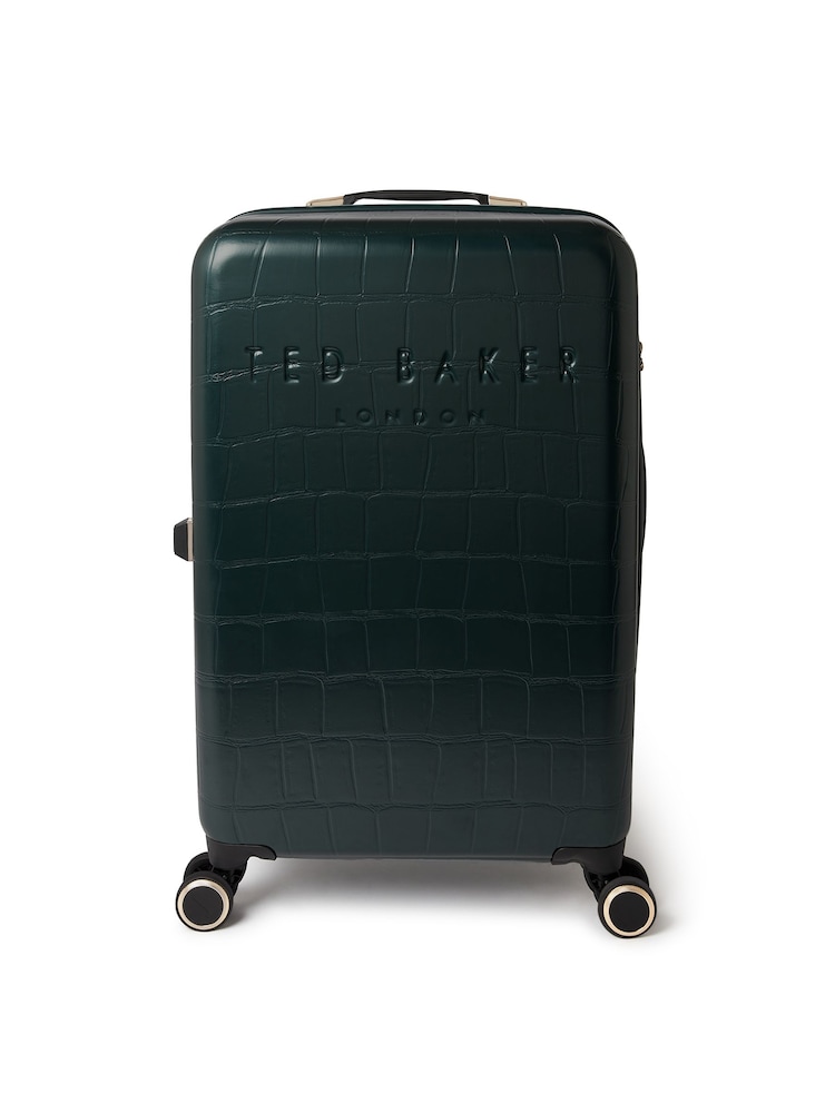 Ted Baker Green Icon Case Croc Effect Suitcase - Image 1 of 9 Ted Baker Green Icon Case Croc Effect Suitcase - Image 1 of 9
