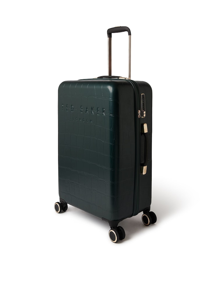 Ted Baker Green Icon Case Croc Effect Suitcase - Image 2 of 9 Ted Baker Green Icon Case Croc Effect Suitcase - Image 2 of 9