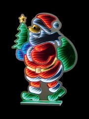 Premier Decorations Ltd 60cm Standing Santa with Tree Infinity Mirror - Image 1 of 2