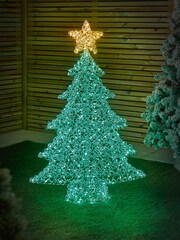 Premier Decorations Ltd 1.25m Multiaction Aluminium Christmas Tree 360 LEDs - Image 1 of 2