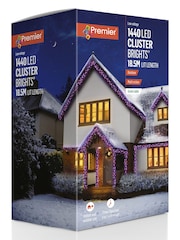 Premier Decorations Ltd 1440 Multiaction LED Cluster Light with Timer - Image 2 of 5