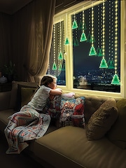 Premier Decorations Ltd Green V Curtain Tree Infinity Mirror - Image 1 of 4