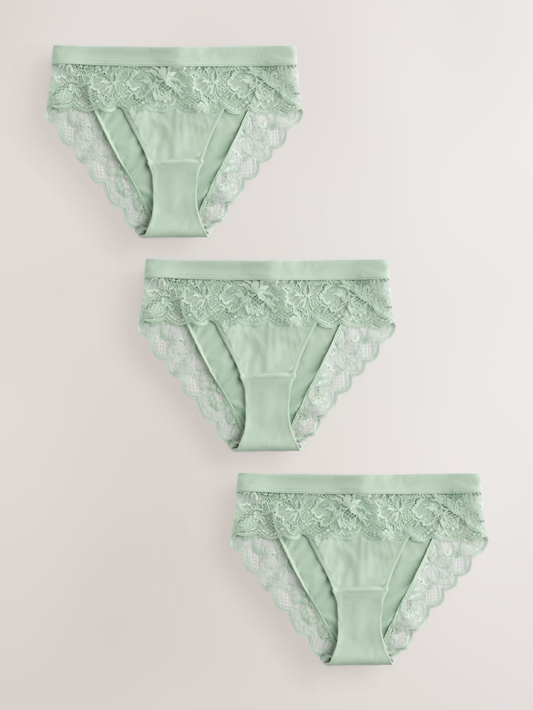 Verde - Alto Leg Ultimate Comfort Knickers 3 Pack - Imagen 1 de 4