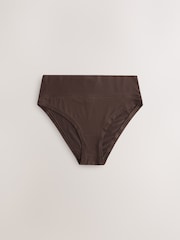 Chocolate Brown High Waist High Leg Ultimate Comfort Knickers 2 Pack - Image 7 of 9