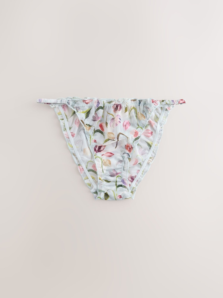 Tulipanes - Braguitas tanga de malla estampada - Imagen 1 de 3