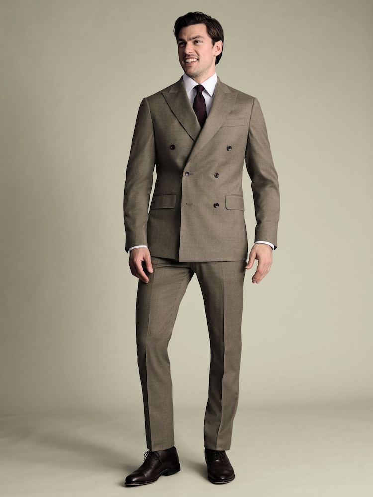 Natural claro. - Charles Tyrwhitt Forest Puppytooth Slim Fit Italian Suit Trousers - Imagen 1 de 5