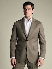 Natural - Charles Tyrwhitt Forest Puppytooth Slim Fit Italian Suit Trousers - Imagen 2 de 5