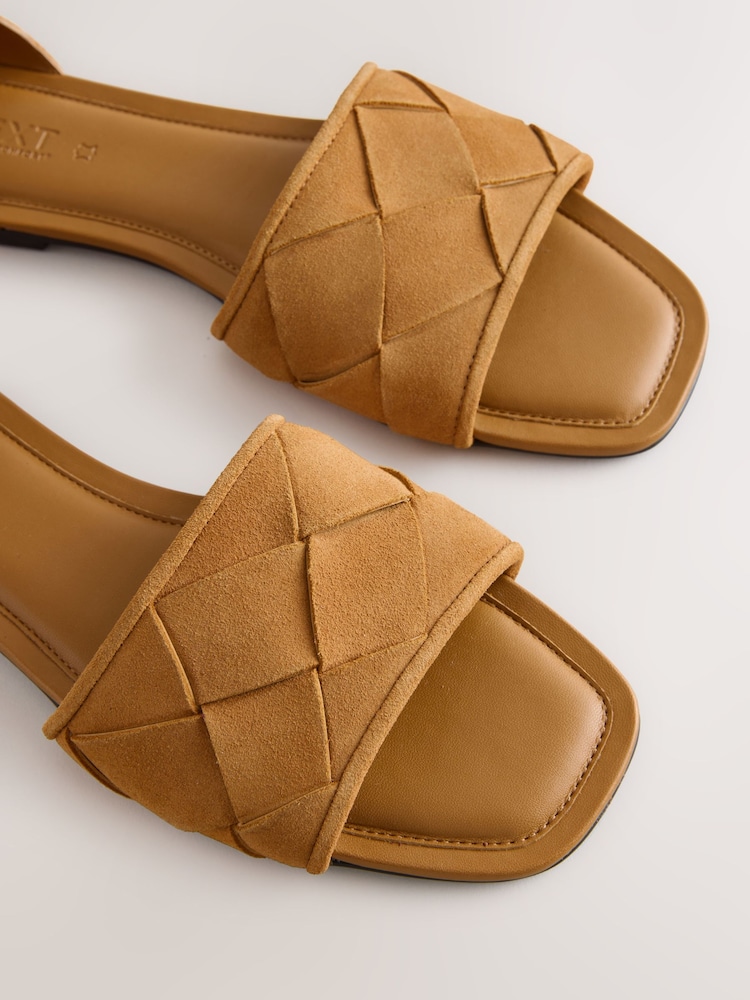 Tan Brown Forever Comfort® Weave Strap Sandal - Image 9 of 9