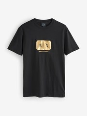 Armani Exchange Foil logo Black T-Shirt - Image 1 of 1