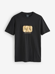 Armani Exchange Black Foil Logo T-Shirt - Image 5 of 5