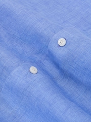 Reiss Buddy Blue Ruban Linen Cutaway-Collar Regular-Fit Shirt - Image 6 of 6