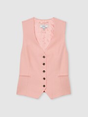 Reiss Pink Magda Button-Through Tailored Waistcoat - Image 2 of 7