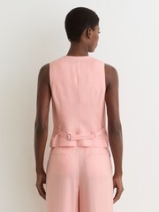 Reiss Pink Magda Button-Through Tailored Waistcoat - Image 6 of 7